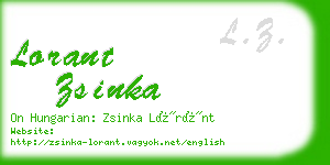 lorant zsinka business card